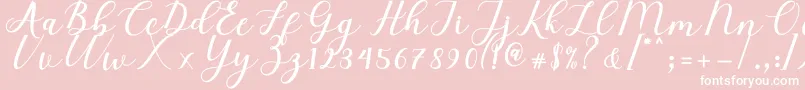 Fonte Elizabeth Script – fontes brancas em um fundo rosa