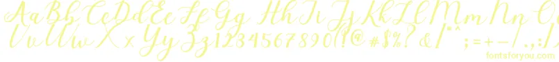 Elizabeth Script Font – Yellow Fonts on White Background