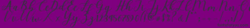 Elizabeth Script-Schriftart – Schwarze Schriften auf violettem Hintergrund