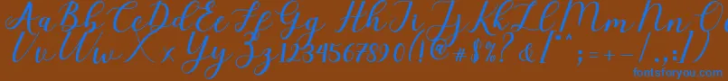 Шрифт Elizabeth Script – синие шрифты на коричневом фоне