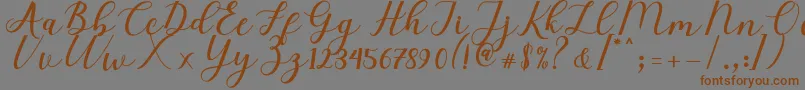Elizabeth Script-fontti – ruskeat fontit harmaalla taustalla