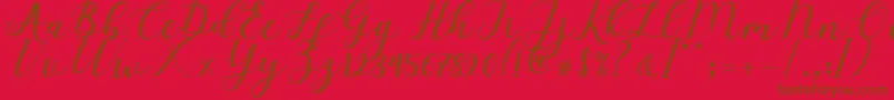 Elizabeth Script-fontti – ruskeat fontit punaisella taustalla