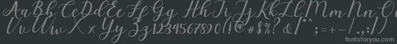 Czcionka Elizabeth Script – szare czcionki na czarnym tle