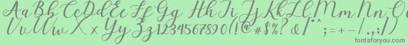 Elizabeth Script Font – Gray Fonts on Green Background