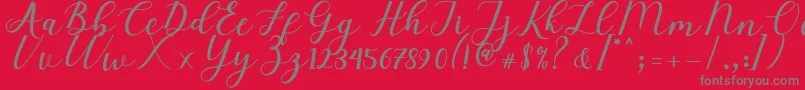 Elizabeth Script Font – Gray Fonts on Red Background