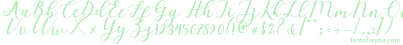 Fonte Elizabeth Script – fontes verdes em um fundo branco