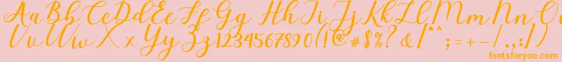 Elizabeth Script Font – Orange Fonts on Pink Background