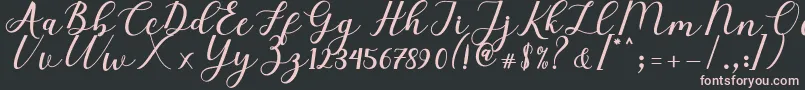 Elizabeth Script Font – Pink Fonts on Black Background