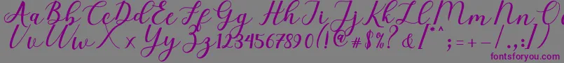 Elizabeth Script Font – Purple Fonts on Gray Background
