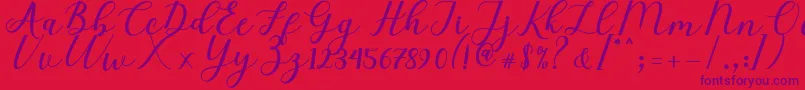 Fonte Elizabeth Script – fontes roxas em um fundo vermelho