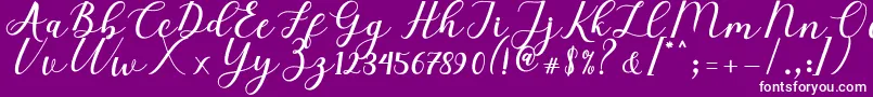 Elizabeth Script Font – White Fonts on Purple Background