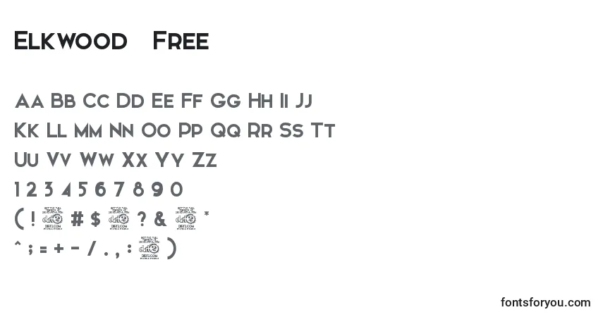 Schriftart Elkwood   Free – Alphabet, Zahlen, spezielle Symbole