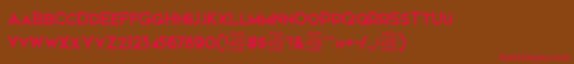 フォントElkwood   Free – 赤い文字が茶色の背景にあります。