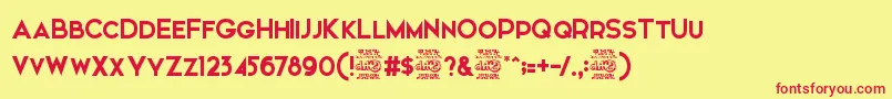 Elkwood   Free Font – Red Fonts on Yellow Background