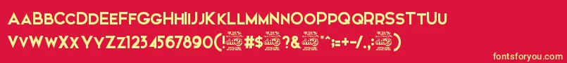 Elkwood   Free Font – Yellow Fonts on Red Background