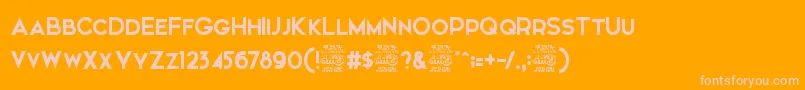 Elkwood   Free-Schriftart – Rosa Schriften auf orangefarbenem Hintergrund