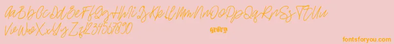 Ellaine   Demo-Schriftart – Orangefarbene Schriften auf rosa Hintergrund