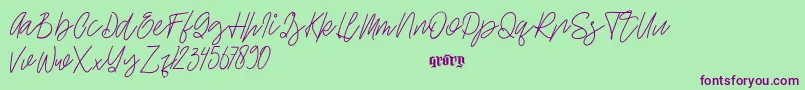 Ellaine   Demo Font – Purple Fonts on Green Background