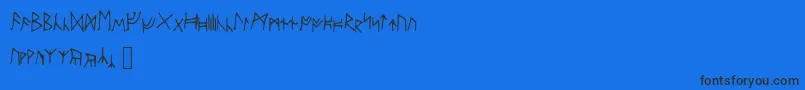 フォントAncientrunes – 黒い文字の青い背景