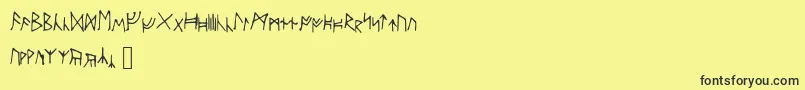 Ancientrunes Font – Black Fonts on Yellow Background