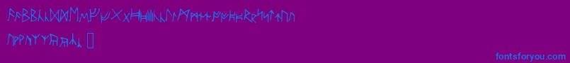 Ancientrunes-Schriftart – Blaue Schriften auf violettem Hintergrund