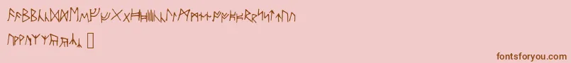 Ancientrunes Font – Brown Fonts on Pink Background
