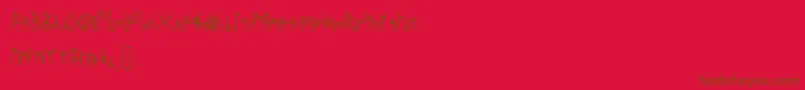 Ancientrunes Font – Brown Fonts on Red Background