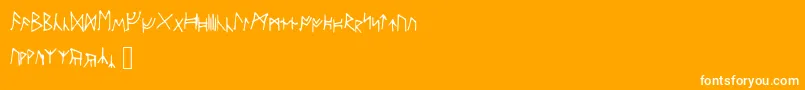 Ancientrunes Font – White Fonts on Orange Background