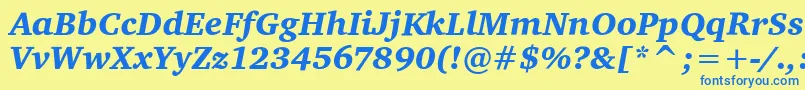 fuente CharterItcBlackItalic – Fuentes Azules Sobre Fondo Amarillo