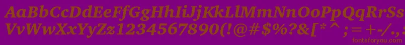 Шрифт CharterItcBlackItalic – коричневые шрифты на фиолетовом фоне