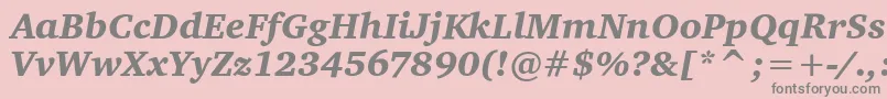 Шрифт CharterItcBlackItalic – серые шрифты на розовом фоне