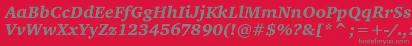 CharterItcBlackItalic Font – Gray Fonts on Red Background