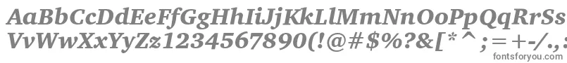 CharterItcBlackItalic-fontti – harmaat kirjasimet valkoisella taustalla