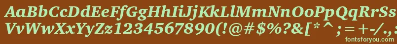 CharterItcBlackItalic Font – Green Fonts on Brown Background