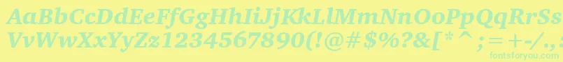 Шрифт CharterItcBlackItalic – зелёные шрифты на жёлтом фоне