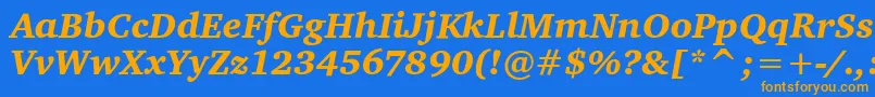 CharterItcBlackItalic Font – Orange Fonts on Blue Background