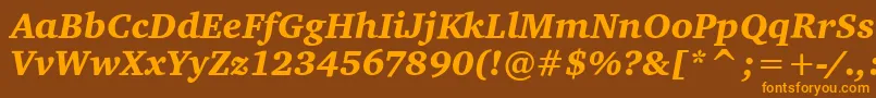 CharterItcBlackItalic Font – Orange Fonts on Brown Background