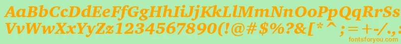 CharterItcBlackItalic Font – Orange Fonts on Green Background