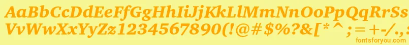 CharterItcBlackItalic Font – Orange Fonts on Yellow Background