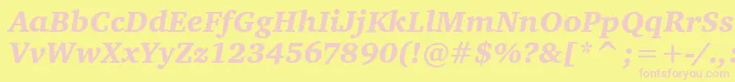 CharterItcBlackItalic Font – Pink Fonts on Yellow Background