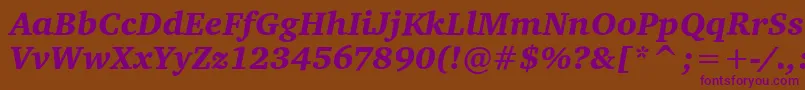 CharterItcBlackItalic Font – Purple Fonts on Brown Background