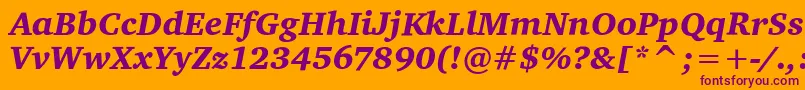 CharterItcBlackItalic Font – Purple Fonts on Orange Background