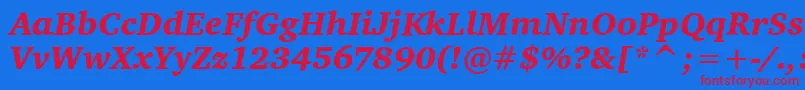 CharterItcBlackItalic-Schriftart – Rote Schriften auf blauem Hintergrund
