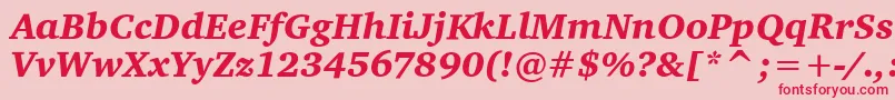 fuente CharterItcBlackItalic – Fuentes Rojas Sobre Fondo Rosa