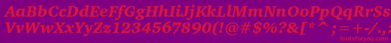 CharterItcBlackItalic Font – Red Fonts on Purple Background