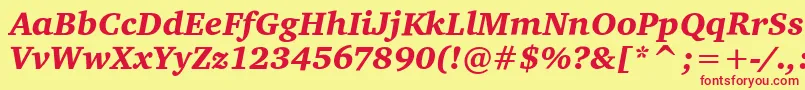 CharterItcBlackItalic Font – Red Fonts on Yellow Background