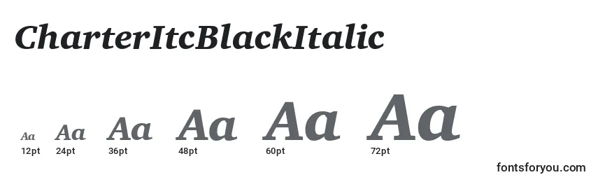CharterItcBlackItalic Font Sizes