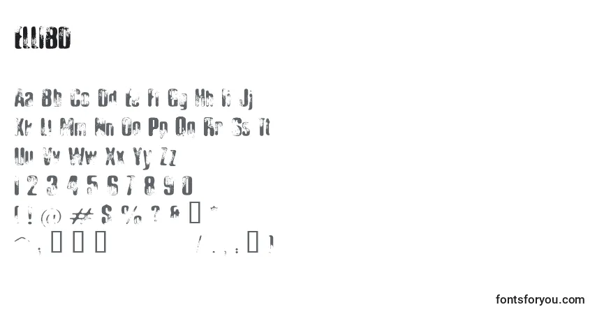 A fonte ELLIBD   (125901) – alfabeto, números, caracteres especiais