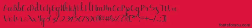 Шрифт Ellic Script 1 – чёрные шрифты на красном фоне