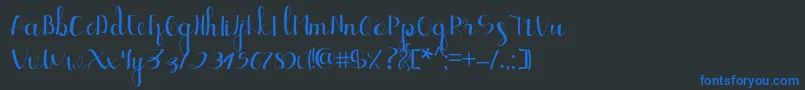 Ellic Script 1 Font – Blue Fonts on Black Background